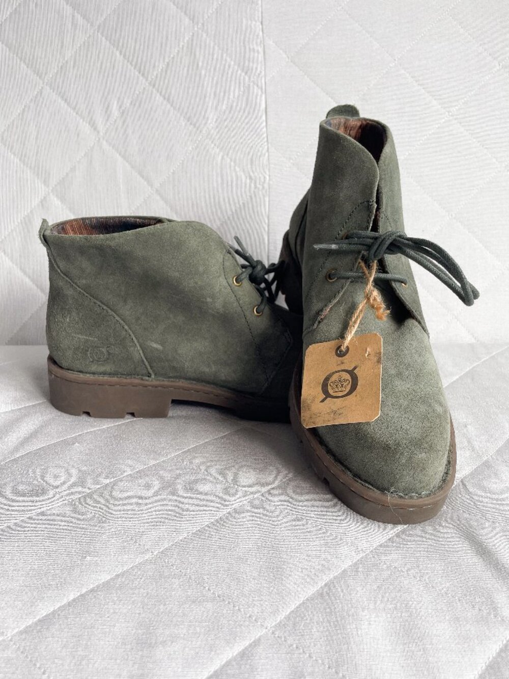 Born Green Suede Ankle Boot - Size 9.5 Women - Banni Chukka Desert Boot